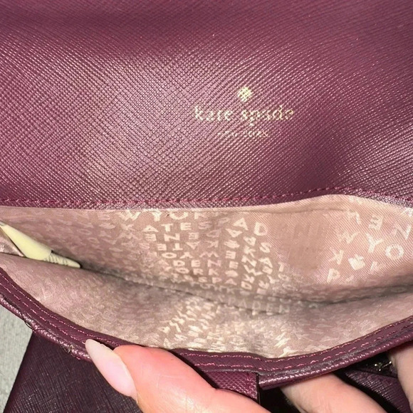 Kate Spade Laurel Way Winni Chocolate Cherry Crossbody Wallet - Picture 11 of 13